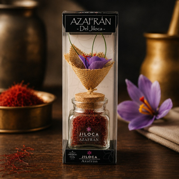 azafrán 5gr con flor de porcelana presentación tubular