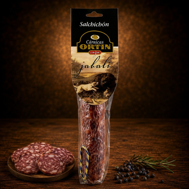 Salchichón de jabalí gourmet