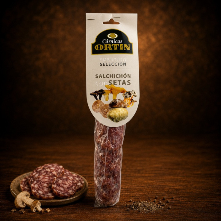 Salchichón con setas gourmet
