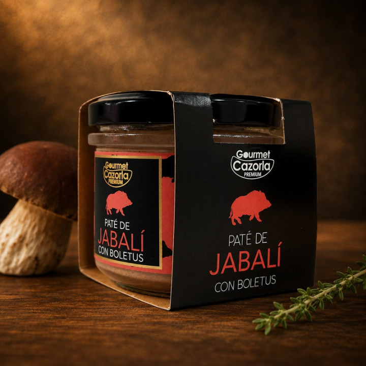 Paté de jabalí con boletus gourme