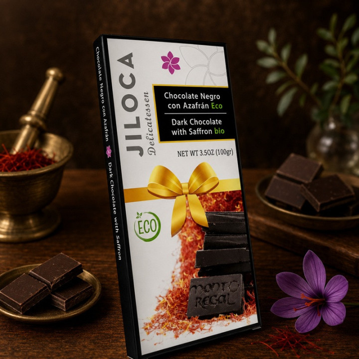chocolate negro con azafrán ecológico del jiloca