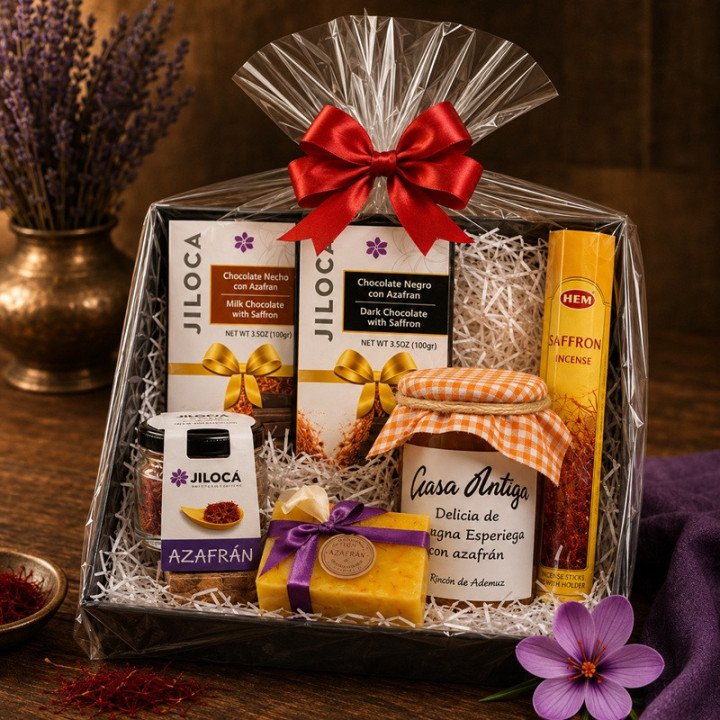 Cesta Gourmet de Bienestar con Azafrán